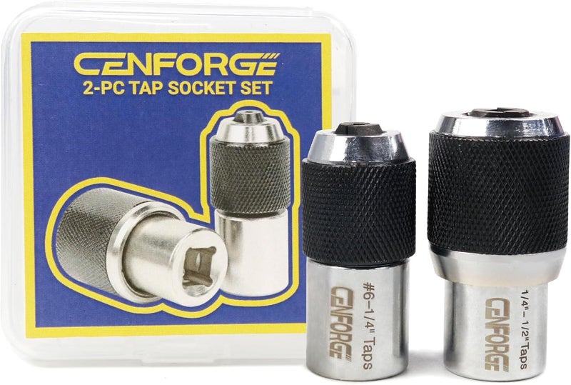 CENFORGE Store 2-PC Tap Socket, Adjustable, 3/8" Drive Tap Sockets for Taps, Reamers, Screw Extractors (3095001) - Image 1